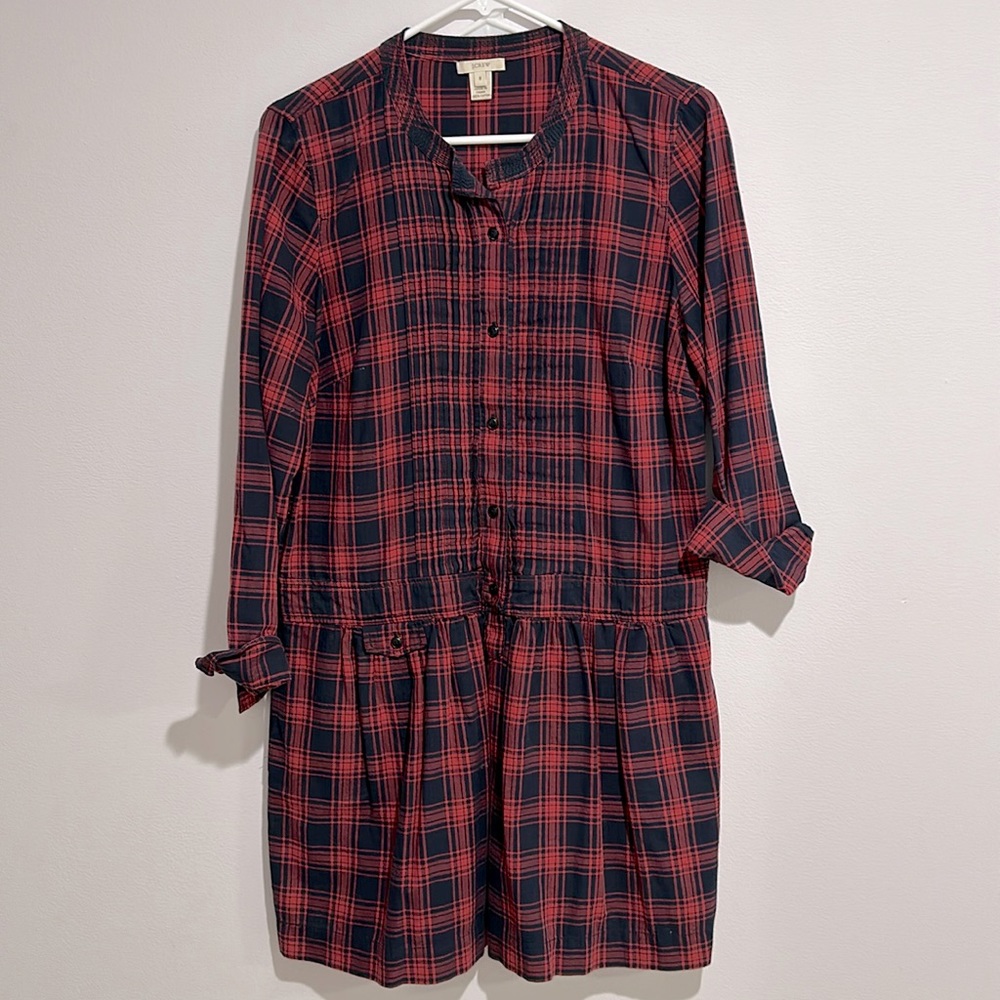 J.Crew, plaid, size 8, drop-waist, shirt dress